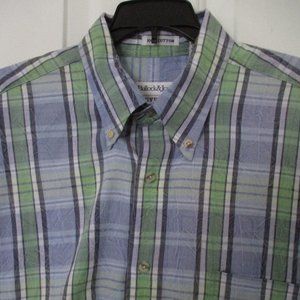 Bullock & Jones Mens Blue Green Cotton Button Down Casual Shirt NWOT - Large*